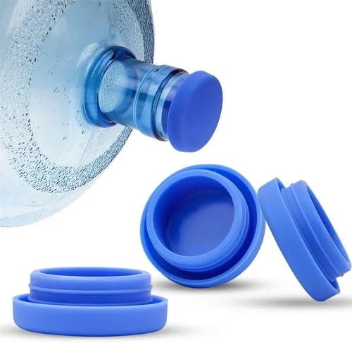 Vista 4 de 3 tapas para jarra de agua de 5 galones, reutilizables de silicona de 2.165 in, tapas a presión para botellas de agua, sin derrames, cubierta