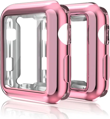 Vista 14 de Paquete de 2 fundas compatibles con Apple Watch de 1.496 pulgadas (1.496 in), protector de pantalla de poliuretano termoplástico (TPU), funda Negro