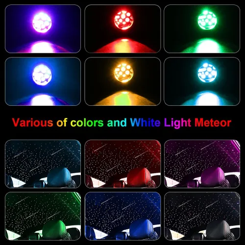 Vista 3 de AKEPO Kit de Luces de Fibra Óptica Twinkle Meteor APP de Tamaño Pequeño 16W, Estrella Fugaz+RGBW Activado por Música 550pcs 0.03in/0.75mm 9.8ft/3m