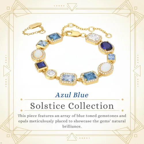 Vista 3 de Pulsera Solsticio Azul Azul (Oro)