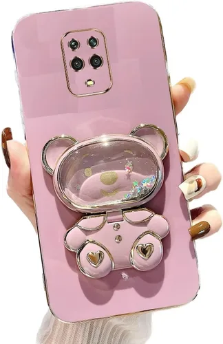 Vista 36 de Miagon Bear - Funda con soporte para espejo para Xiaomi Redmi A1, Quicksand Glitter Electroplated Soft TPU Protector Slim a prueba de golpes