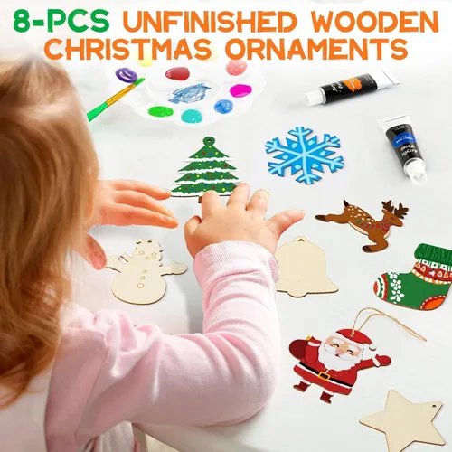 Vista 6 de POPYOLA Juego de pintura acrílica para niños, juego de pintura no tóxica para niños con caballete de mesa, pinturas acrílicas, bata, lienzos