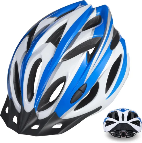 Vista 14 de Zacro Casco de bicicleta para adultos, ligero para hombres y mujeres, cómodo con almohadillas y visera, casco de bicicleta certificado para adultos