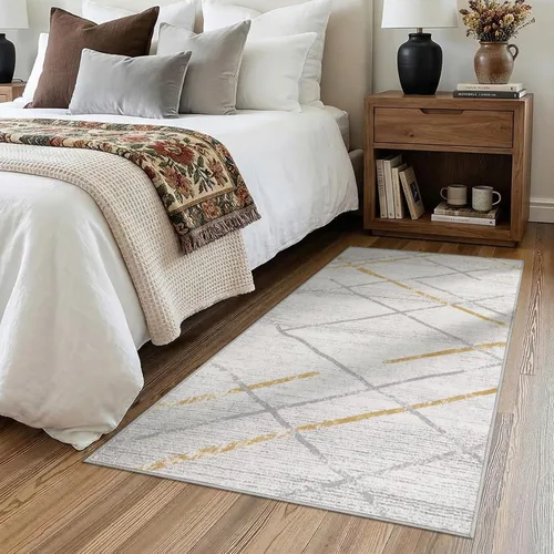 Vista 184 de jinchan Alfombra marroquí de pasillo 2x6 - Alfombra de pasillo lavable a máquina para cocina, alfombra moderna geométrica suave de pelo bajo