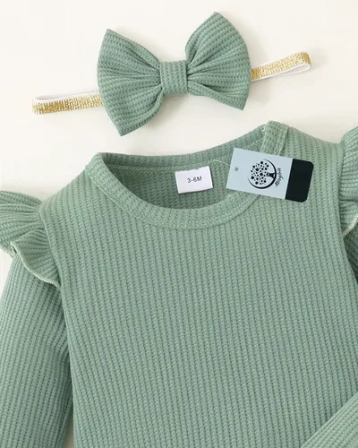 Vista 6 de Mioglrie Conjunto de ropa de bebé para niña, tops y pantalones, ropa para niñas pequeñas, sudaderas para bebés