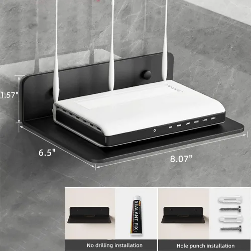 Vista 2 de XZJMY Juego de 2 estantes flotantes negros, estante de pared de metal, estantes de exhibición de 8 pulgadas para almacenamiento, amplían fácilmente