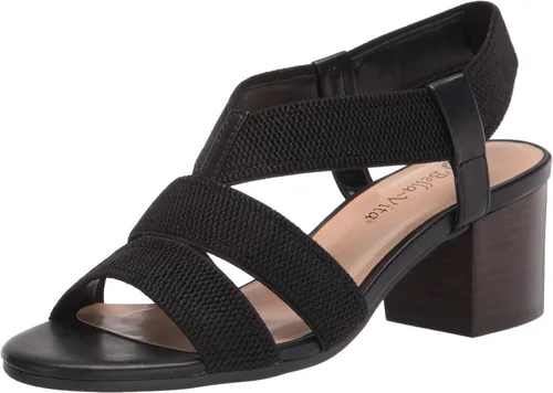 Vista 18 de Bella Vita Sandalias de tacón de bloque para mujer cuero de gamuza almendra
