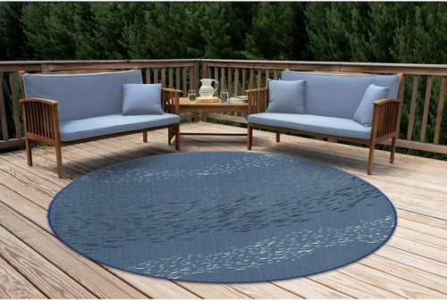 Vista 20 de Liora Manne Carmel - Alfombra decorativa de mezcla sintética para interiores y exteriores, de bajo perfil, contemporánea, decoración de peces Agua