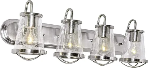 Vista 10 de DESIGNERS FOUNTAIN 87004-SP Darby - Lámpara de tocador de baño con 4 luces, 30 pulgadas, platino satinado