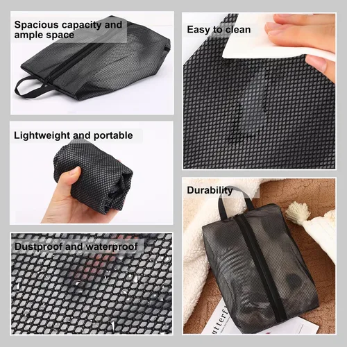 Vista 4 de Fixwal Bolsas de zapatos para viajes, Negro