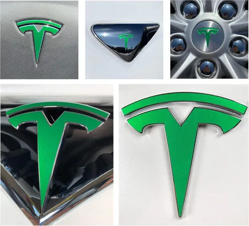 Vista 38 de Calcomanía con logotipo para Tesla Model S, Nosecone, juego de 14 piezas (verde brillante)