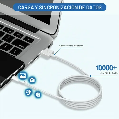 Vista 5 de Cargador para iPad de 10 pies, carga rápida, 12 W, USB, carga de pared, plegable, portátil, con cable de carga rápida USB A a Lightning de 10 pies