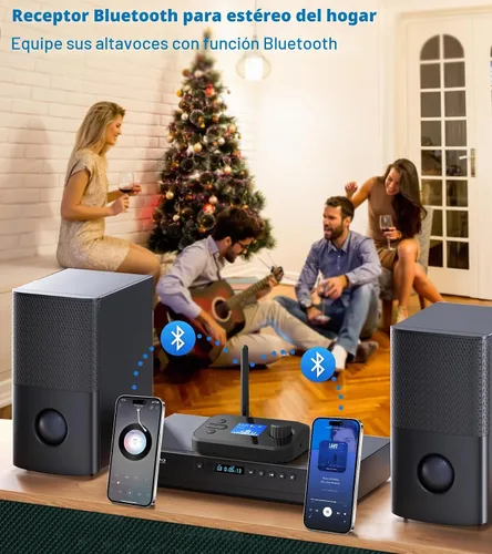 Vista 6 de KAIY - Transmisor Bluetooth para TV a auriculares duales, adaptador AUX Bluetooth Adapter with LCD Display Adjustable Volume, Bluetooth Receiver