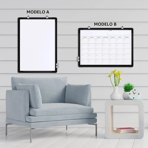 Vista 9 de Calendario mensual pequeño pizarra blanca de borrado en seco para pared, pizarra magnética de borrado en seco de 16 x 12 pulgadas, pizarra blanca