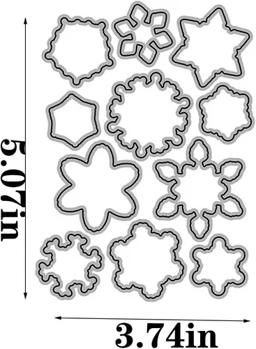 Vista 2 de Juego de sellos y troqueles transparentes de copos de nieve de Navidad para hacer tarjetas, plantillas de corte para álbumes de recortes, álbum