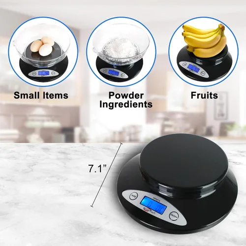 Vista 4 de Báscula de cocina electrónica Weighmax, Capacidad máx. de peso 2000 g / 5 lb, Negro