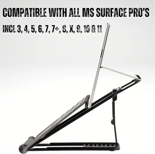 Vista 4 de Soporte Surface PRO: levanta tu superficie con el teclado adjunto, reduce el dolor de cuello, mejora el ángulo de la cámara, portátil, ajustable