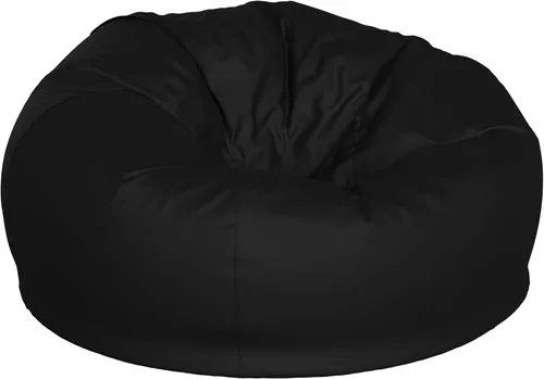 Vista 3 de BizChair Puf negro sólido de gran tamaño para niños y adultos