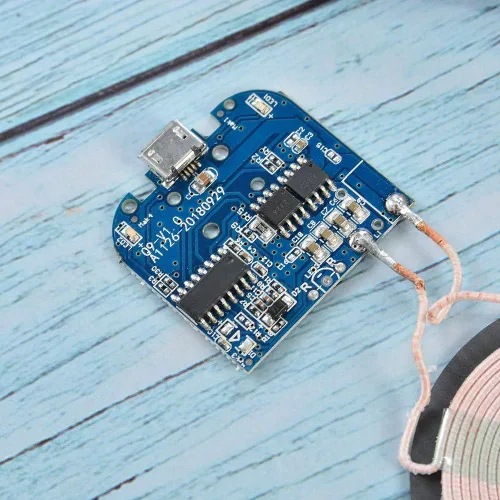 Vista 8 de Wixine 2 unids Qi cargador inalámbrico PCBA placa de circuito con almohadilla de bobina de carga para DIY K9G9
