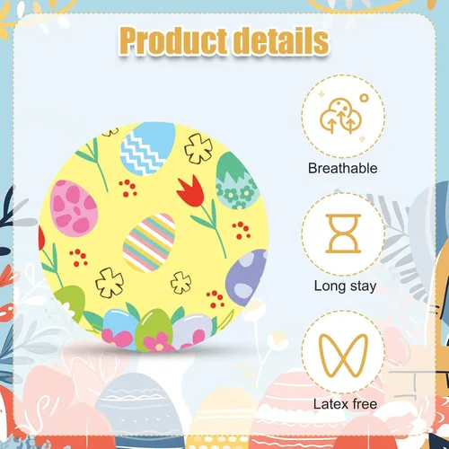 Vista 4 de 25 piezas de cubiertas de sensor para Libre 2/3, tema de Pascua, impermeable, parches adhesivos médicos, parches CGM transpirables compatibles