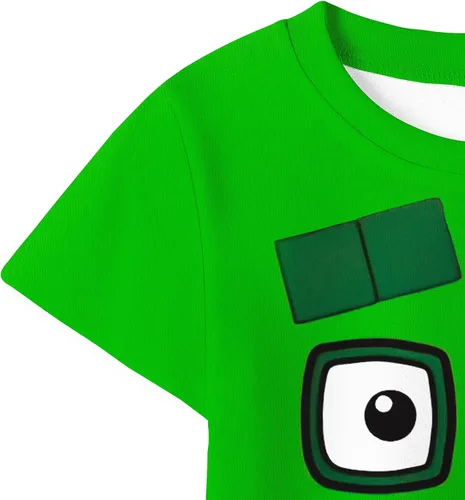 Vista 3 de Camiseta de números para niños y niñas, camiseta de dibujos animados, ropa de juego diaria, ropa casual para 3-8 años