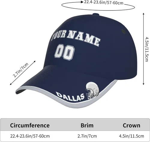 Vista 7 de Gorra de fútbol personalizada, ajustable, número de nombre personalizado, para fanáticos del fútbol, regalos para hombres, mujeres y jóvenes