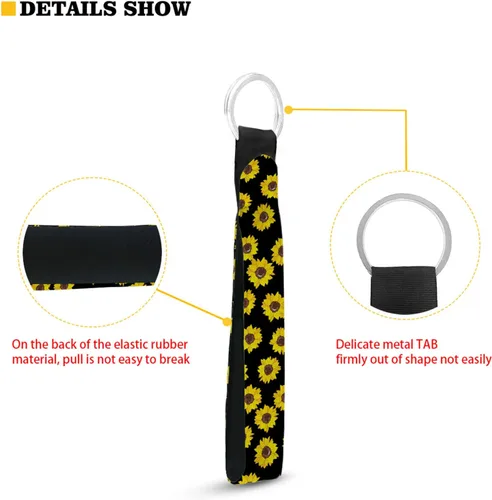 Vista 4 de Dreaweet Paquete de 2 correas de pulsera de moda para llaves, cordón de muñeca de mano para llavero