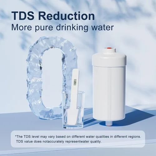 Vista 2 de Purewell Sistema de filtro de agua de 8 etapas de acero inoxidable de 1.5 galones con espiga de nivel de agua de metal y soporte, reduce el TDS