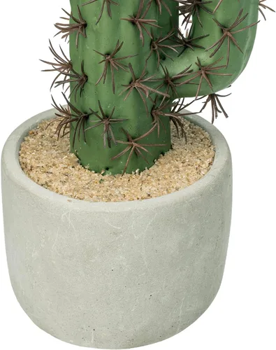 Vista 6 de MyGift Planta artificial de cactus saguaro de 16 pulgadas en maceta de cemento, decoración del suroeste para interiores