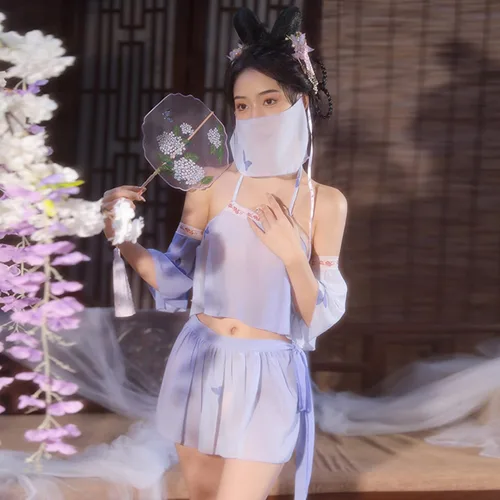 Vista 2 de Disfraz chino sexy de cheongsam oriental tradicional elegante traje de dinastía Tang Hanfu