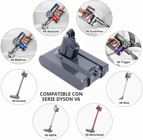 Vista 4 de Biswaye Compatible con Dyson V6 Batería Reemplazo DC62 SV04 SV03 Aspiradora