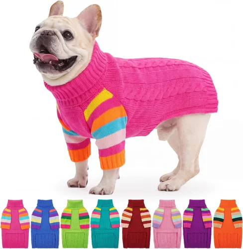 Vista 46 de Suéter XS para perro, suéter de cuello alto con manga para Yorkie Azul