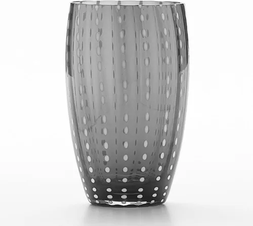 Vista 6 de Zafferano Perle Beverage Amber (juego de 2) 16 onzas líquidas, 5.3 pulgadas de altura, cristal de Murano de colores Ámbar