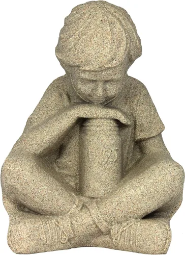 Vista 32 de Emsco Group 92246 Estatua de niño soñando despierto – Aspecto natural – Hecha de resina – Ligera – 40 cm de altura para jardín, BRONCE