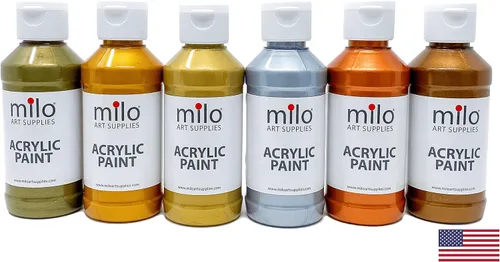 Vista 20 de milo Juego de 6 pinturas acrílicas fluorescentes Botellas de 4 onzas Paquete de pintura acrílica de colores neón para estudiantes Hecho