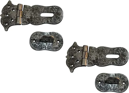 Vista 13 de Adonai Hardware Paran - Cerrojo de seguridad de hierro fundido antiguo resistente (4 pulgadas x 2 unidades, latón antiguo) para cofre del tesoro