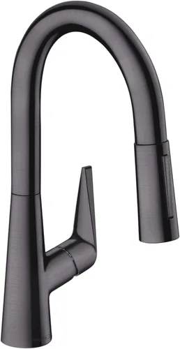 Vista 8 de hansgrohe Talis S 72813341 - Grifo de cocina de arco alto, grifo para fregadero de cocina, cabezal rociador de acoplamiento magnético, cromo negro