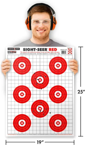 Vista 2 de Sight Seer Objetivos de Tiro de Papel Bullseye para Pistola y Rifle 19"x25
