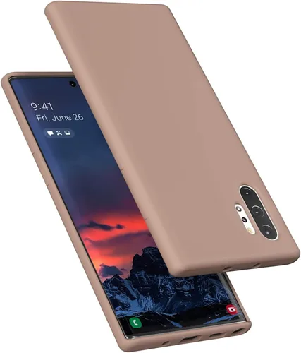 Vista 19 de Diseñada para Galaxy Note 10 Plus, goma de gel de silicona líquida a prueba de golpes, cojín de forro de tela de microfibra suave compatible