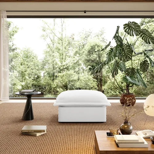 Vista 37 de Sofá modular de mezcla de lino para sala de estar, cómodo sofá modular con relleno de plumón, moderno sofá cama convertible con asiento profundo