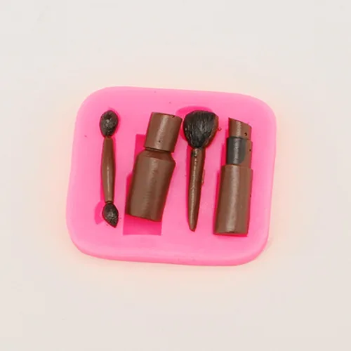 Vista 4 de 3pc chica bailarina, herramientas de maquillaje, labios boca silicona chocolate molde pastel decoración herramientas Fondant Sugarcraft moldes