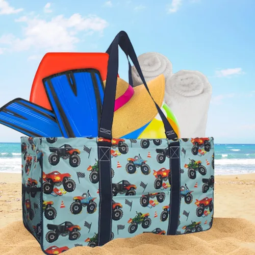 Vista 430 de NGIL Bolsa de comestibles reutilizable extra grande plegable de gran tamaño para comestibles, almacenamiento, picnic, playa, Estampado