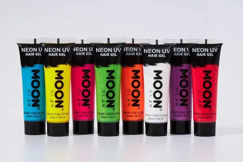 Vista 4 de Moon Glow - Gel para el cabello Blacklight Neon UV - 0.67oz Azul intenso - Color de cabello lavado temporal - ¡Spike and Glow!