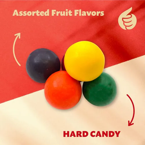 Vista 5 de Jawbreakers Candy, caramelos duros de frutas envueltos individualmente, bolsa de 24 onzas Limón, uva, naranja, lima, cereza, caramelo nostálgico