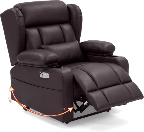Vista 11 de Silla reclinable Power Rocker de gran tamaño, sofá reclinable eléctrico de Gris