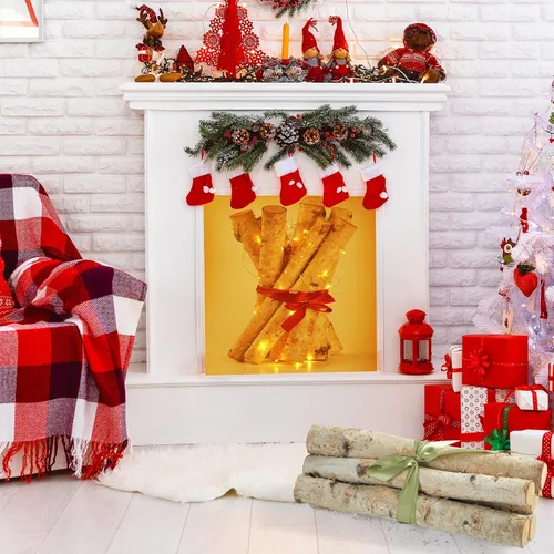 Vista 6 de Troncos de abedul, paquete de 12 troncos de madera de abedul, ramas de abedul para decoración de chimeneas, manualidades