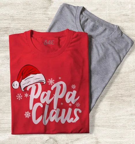 Vista 2 de S4E Papa Claus and Mama Claus - Camisetas a juego para parejas