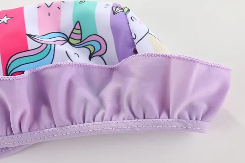 Vista 3 de Amberetech Traje de baño de una pieza para niñas con volantes, sin mangas, bikini para la playa