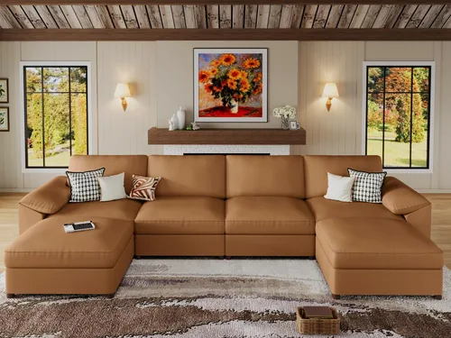 Vista 69 de EASE MOOSE Sofá modular seccional, sofá en forma de U para sala de estar Beige