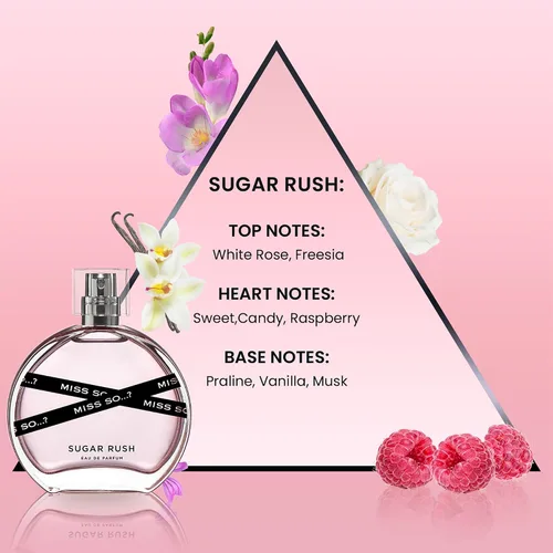 Vista 3 de So? Miss So Set - Colección de regalo - Perfumes de Starlet, Sugar Rush y Sunset Sky para mujer, elegantes notas de perfume de vainilla, sin